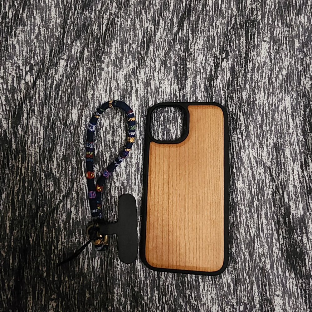 Natural Wood Phone Case with Black Edges